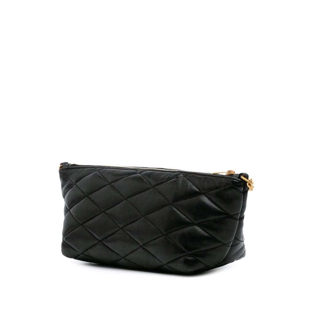 Saint Laurent Mini Quilted Lambskin Sade Shoulder Bag - Back view