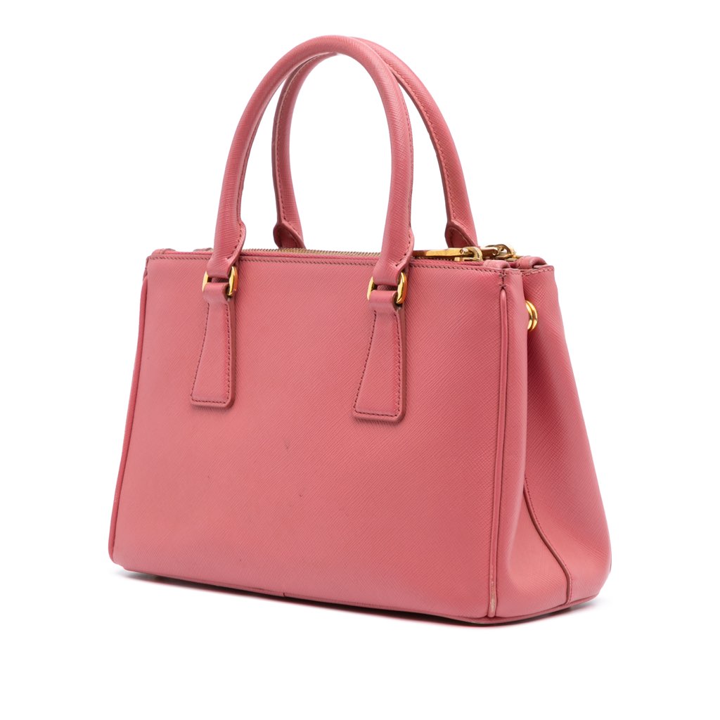 Prada Small Saffiano Lux Galleria Double Zip Satchel - Back view