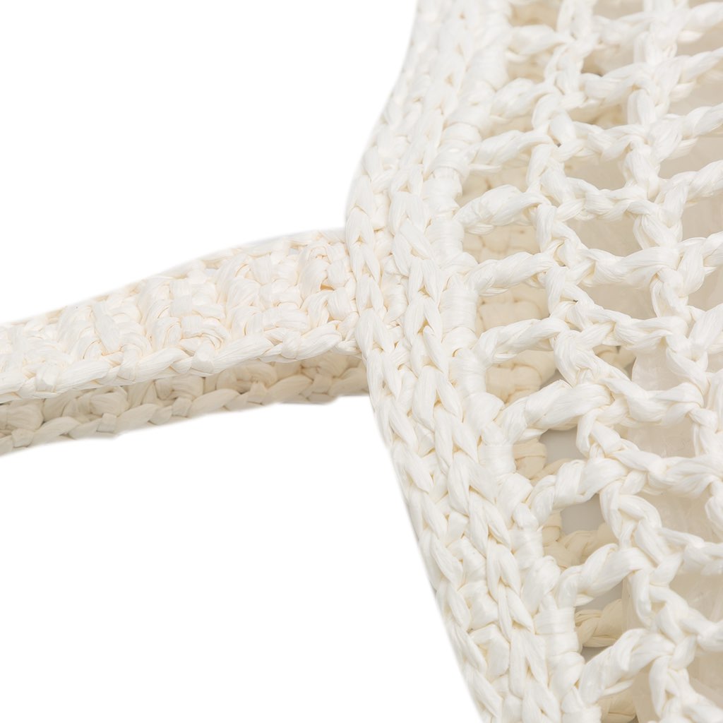 Prada Raffia Effect Crochet Logo Embroidered Tote - Detail 2