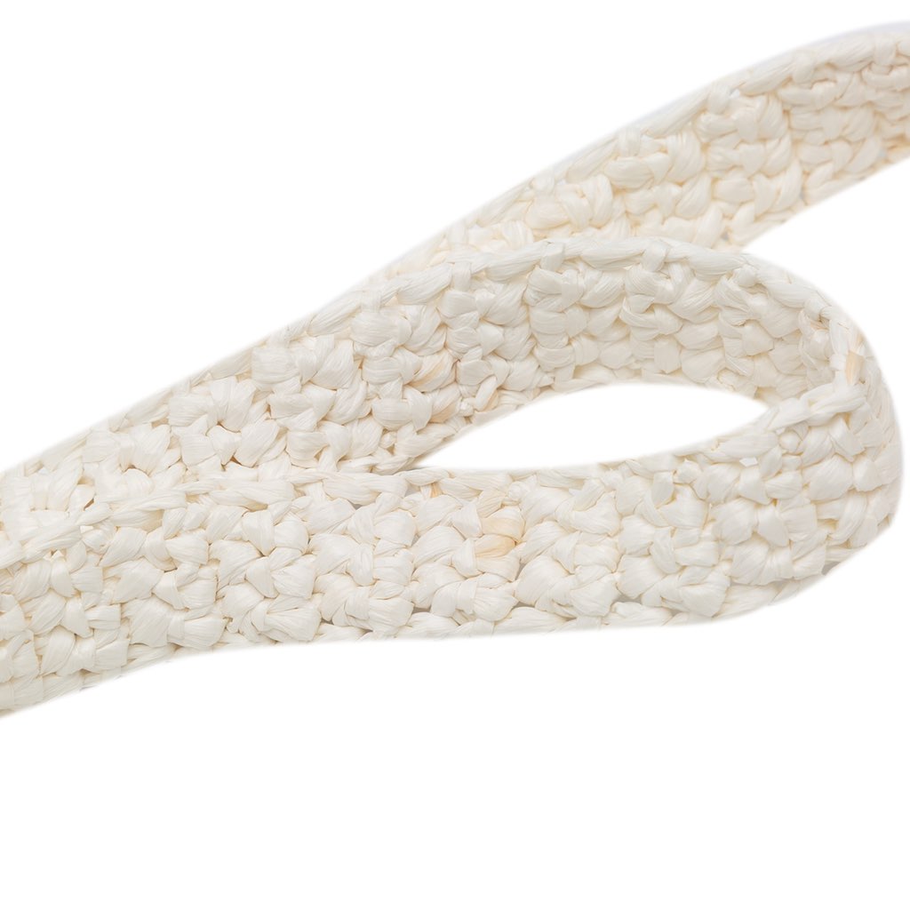 Prada Raffia Effect Crochet Logo Embroidered Tote - Image 10