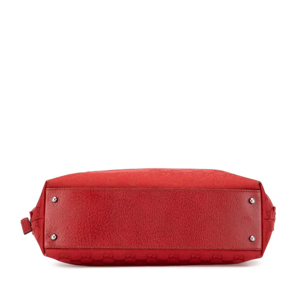Gucci GG Canvas Boston Bag Red Canvas Good - Inside View
