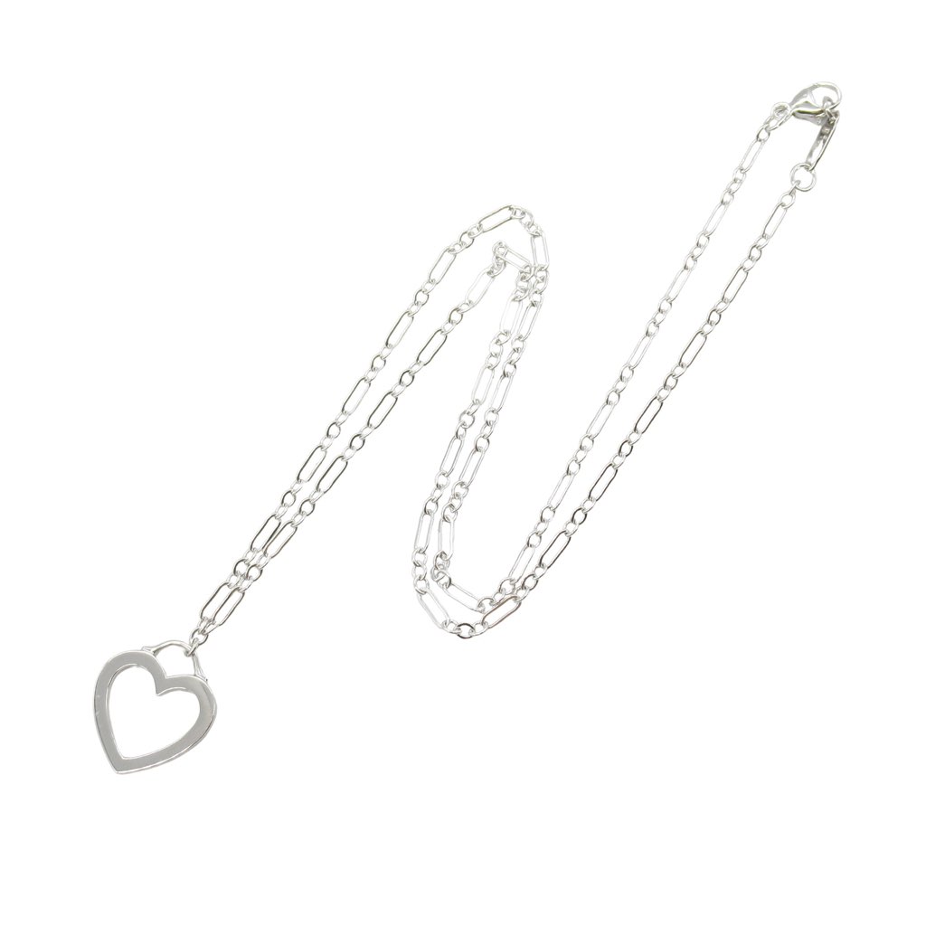 Tiffany & Co 18K White Gold Sentimental Heart Pendant Necklace - 2