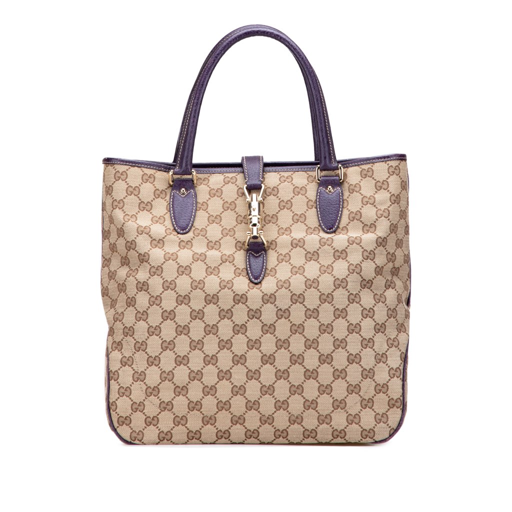 Gucci GG Canvas Jackie Piston Lock Tote