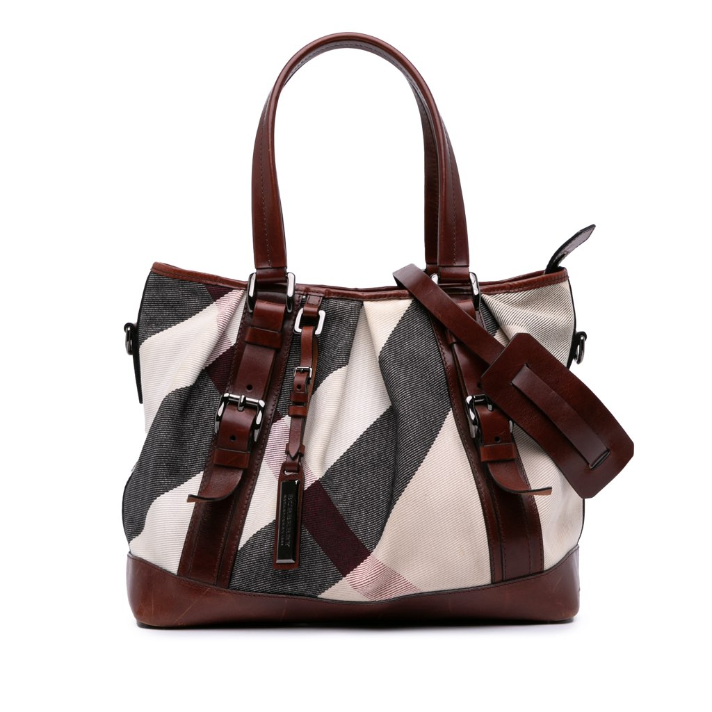 Burberry Mega Check Canvas Lowry Satchel