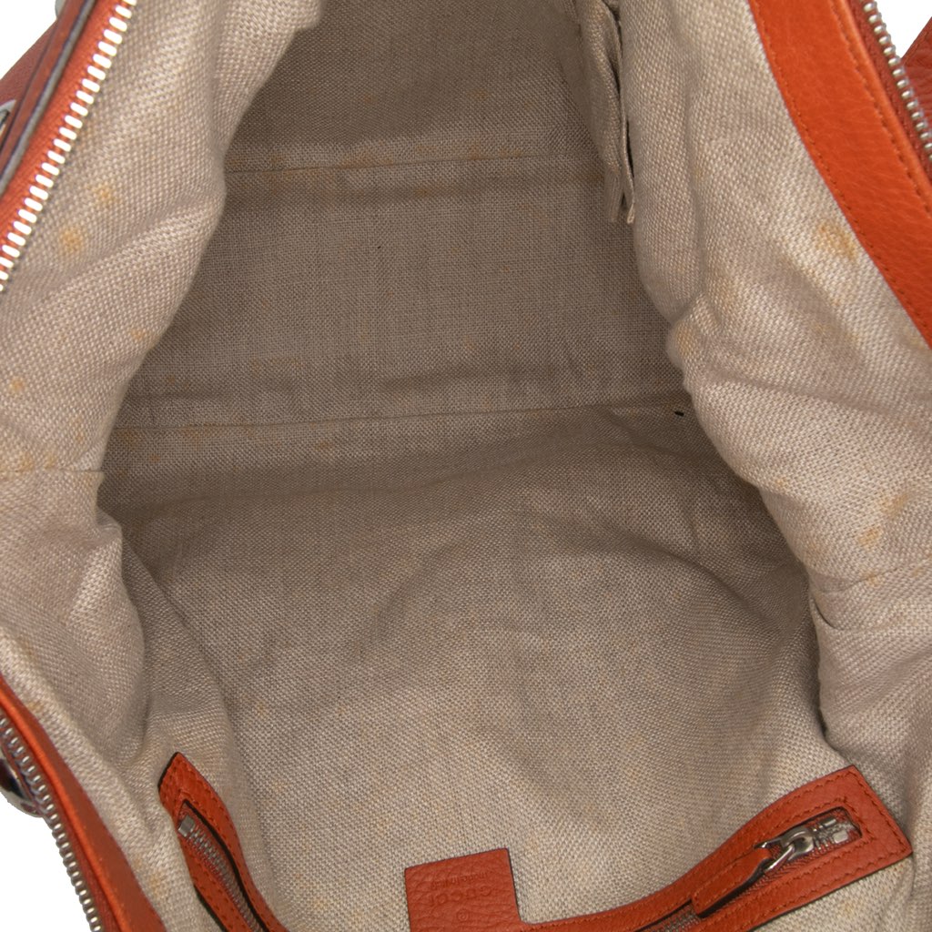 Gucci Large Pebbled Calfskin Icon Bit Satchel - 4