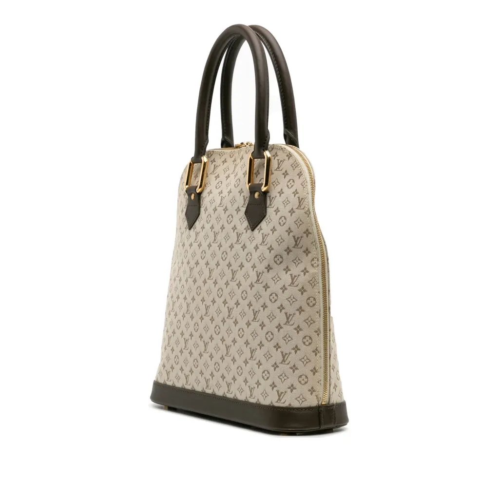 Louis Vuitton Monogram Mini Lin Alma Haut Brown Cotton Good - Back View
