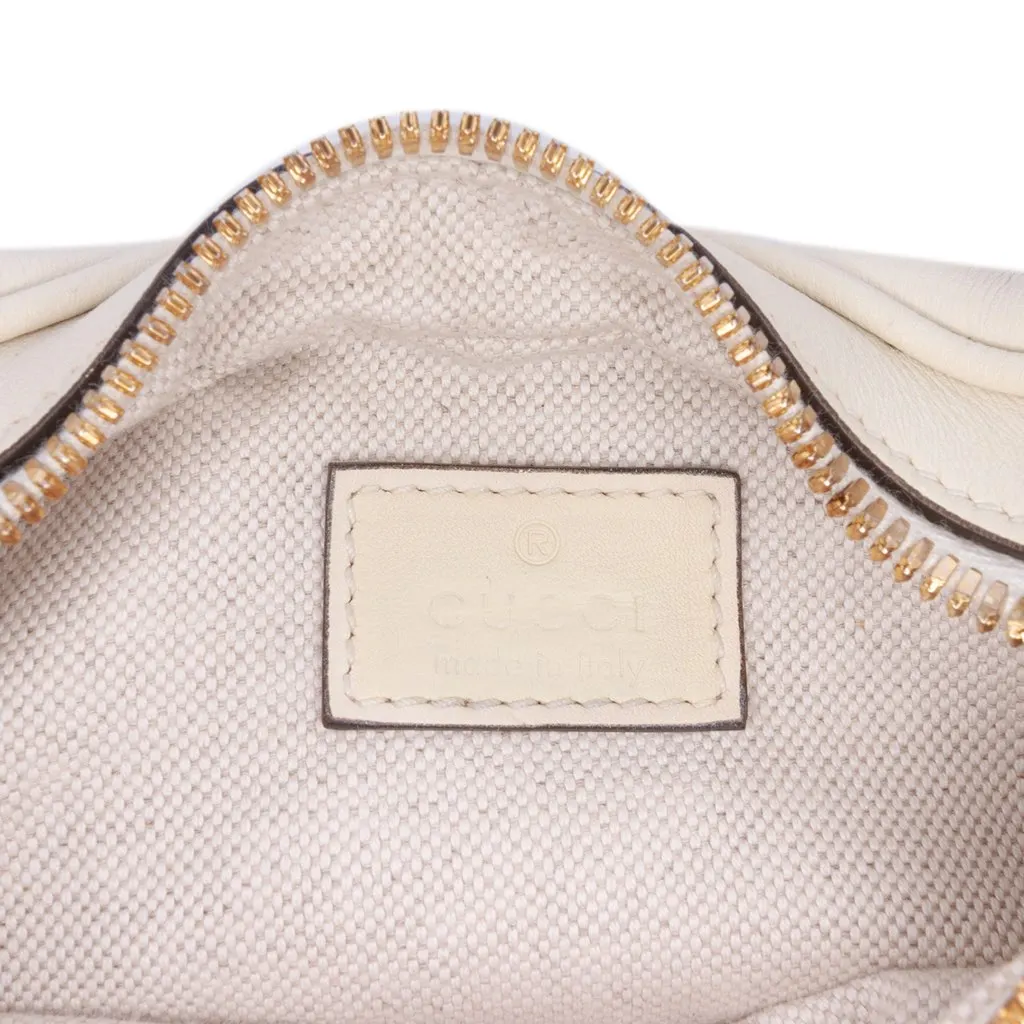 Gucci Small Leather Web Attache Crossbody White Leather Good - Box View