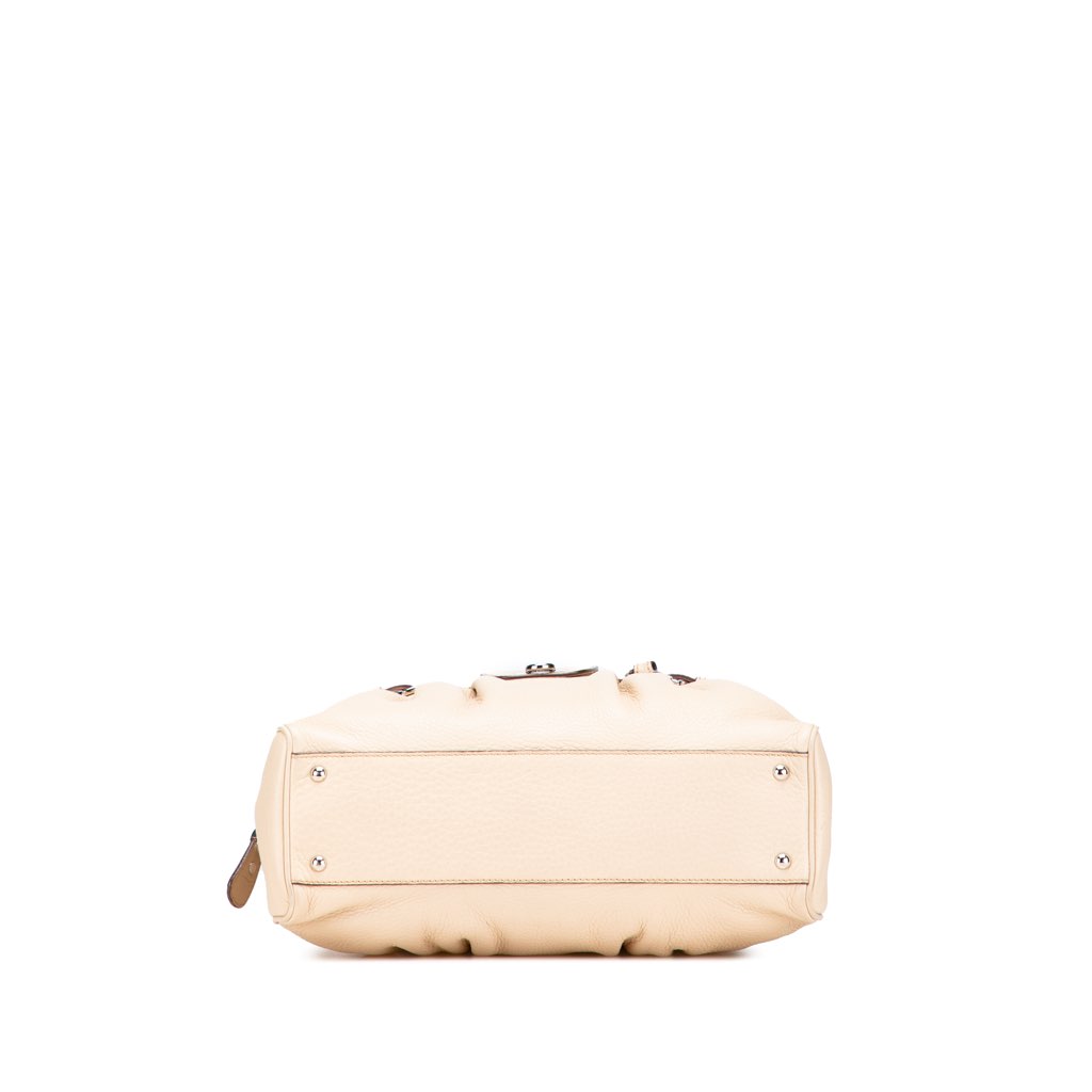 Salvatore Ferragamo Leather Gancini Pleated Handbag - Image 6