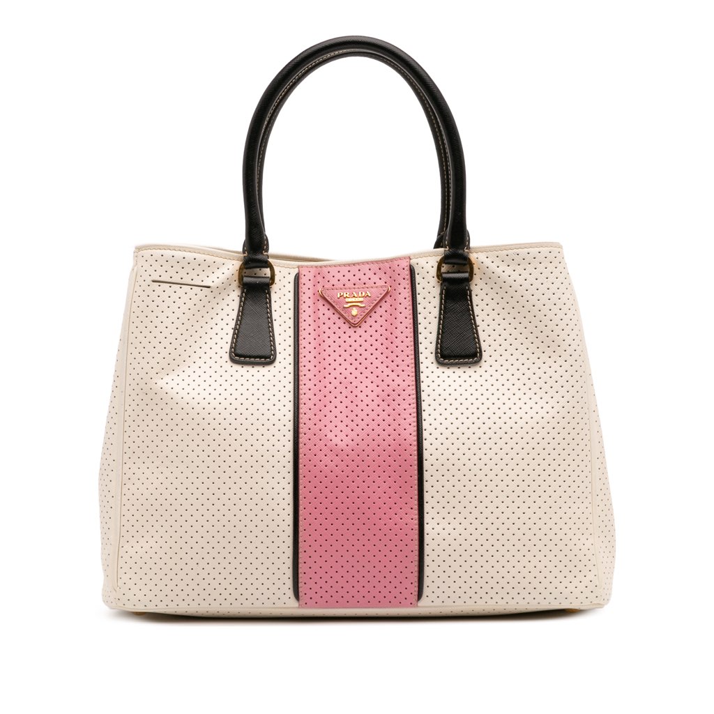 Prada Medium Saffiano Fori Perforated Galleria Tote
