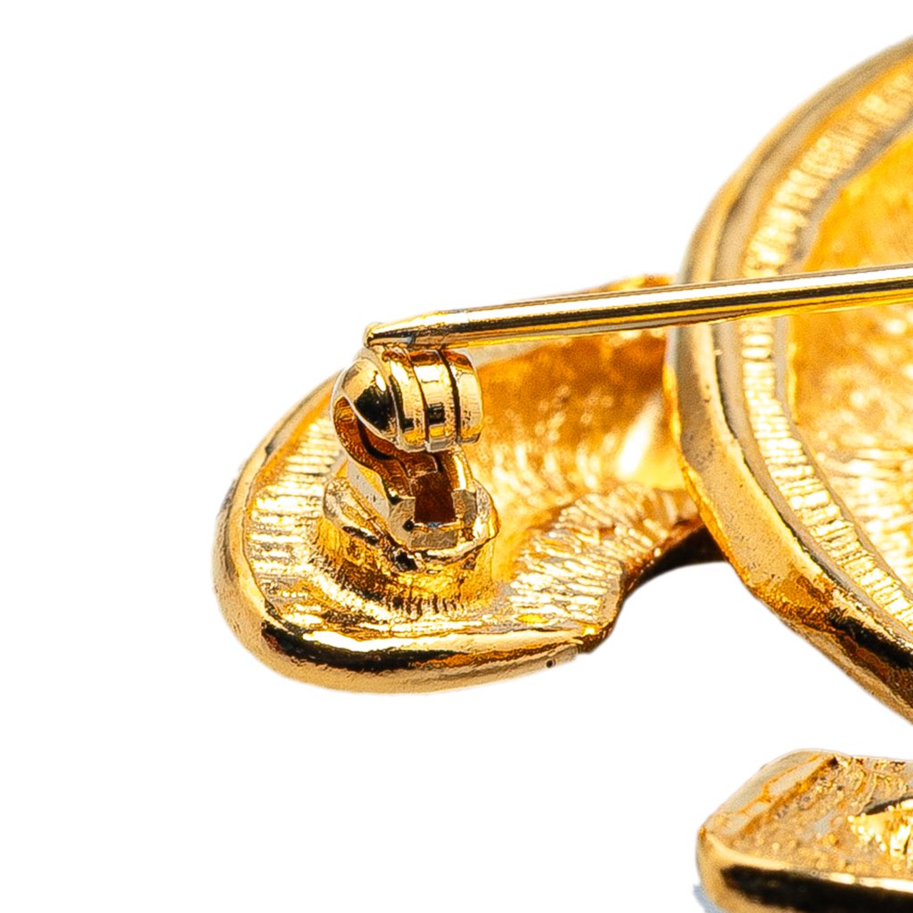 Chanel Gold Plated CC Quilted Brooch - 4