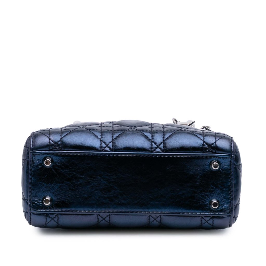 Dior Mini Metallic Calfskin Cannage Lady Dior - 3