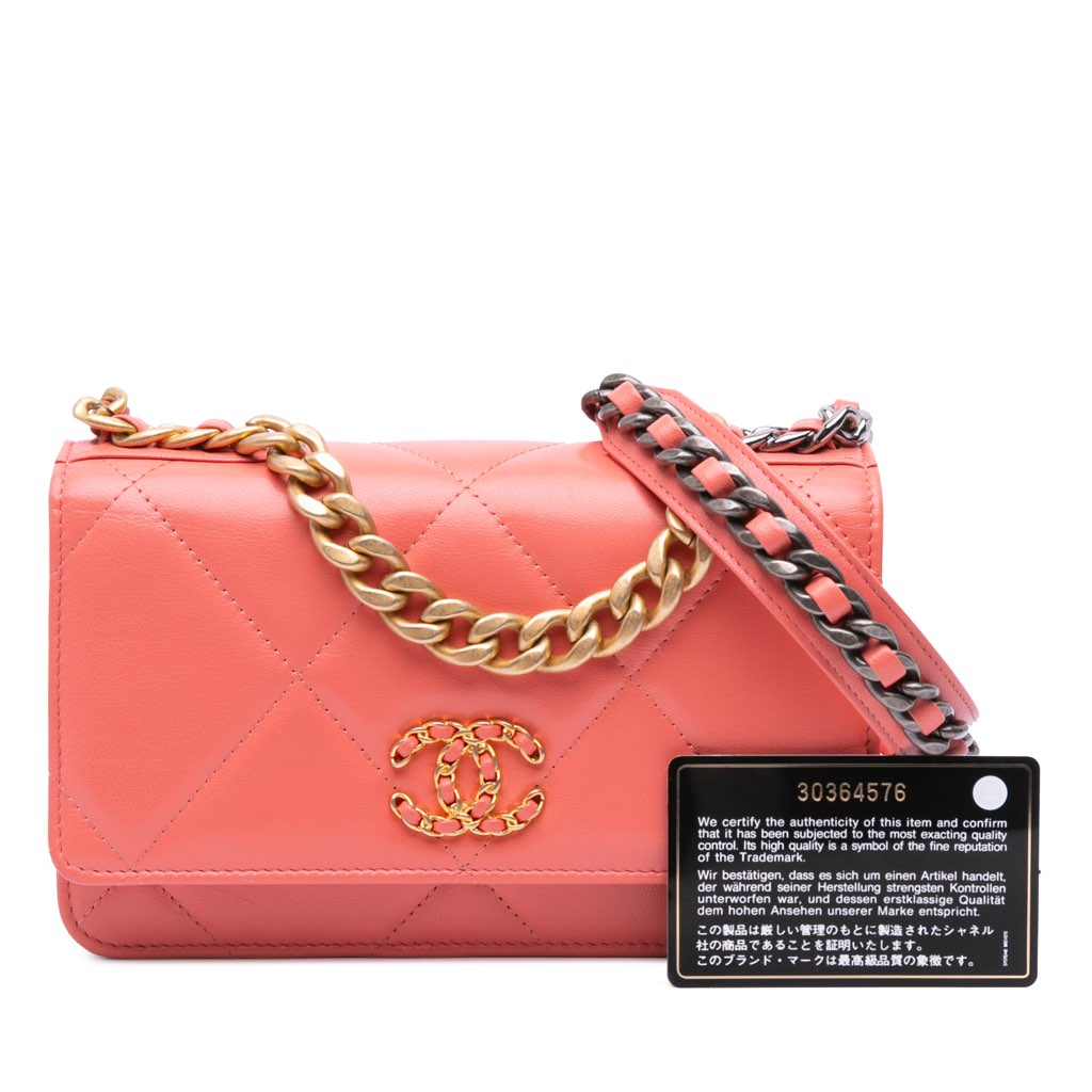 Chanel Quilted Lambskin 19 Wallet on Chain - Image 13