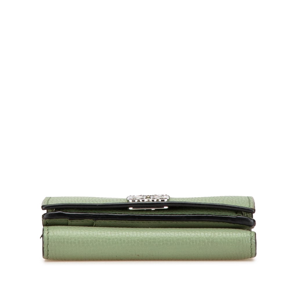 Loewe Grained Calfskin Anagram Compact Flap Wallet - 3