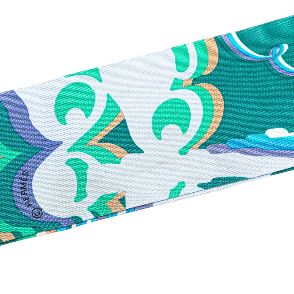 Hermès Brides de Gala Shadow Silk Twilly Scarf - Detail 1