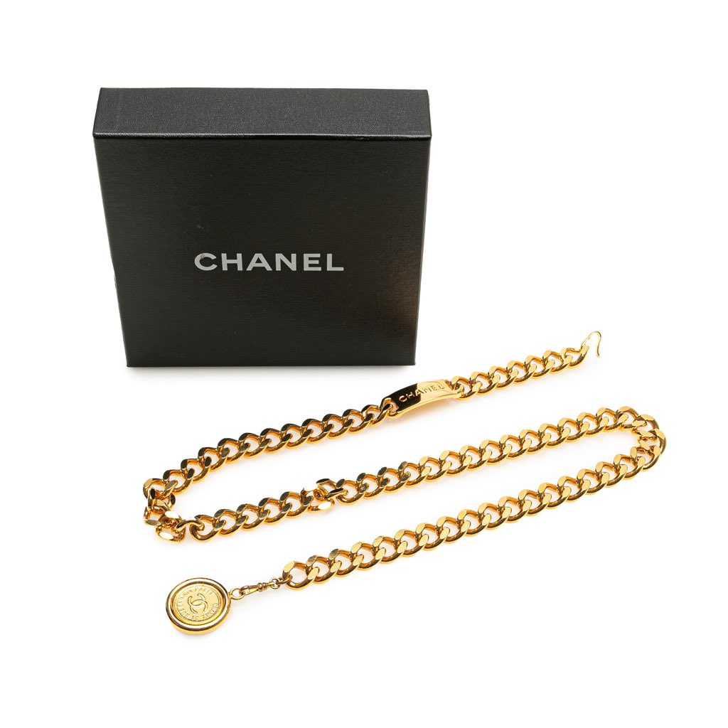 Chanel Gold Plated Medallion Chain Belt - 5