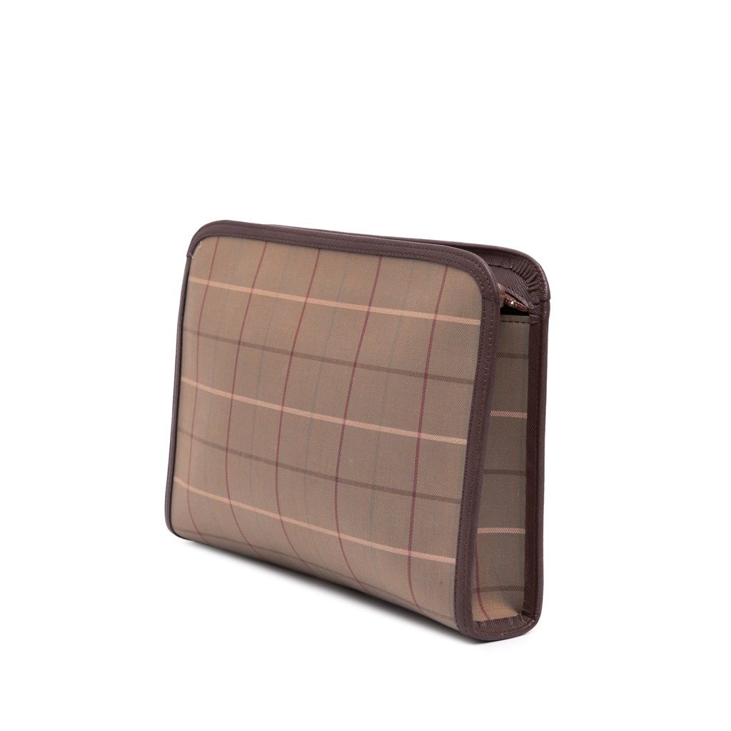 Burberry Vintage Check Canvas Clutch - Back view