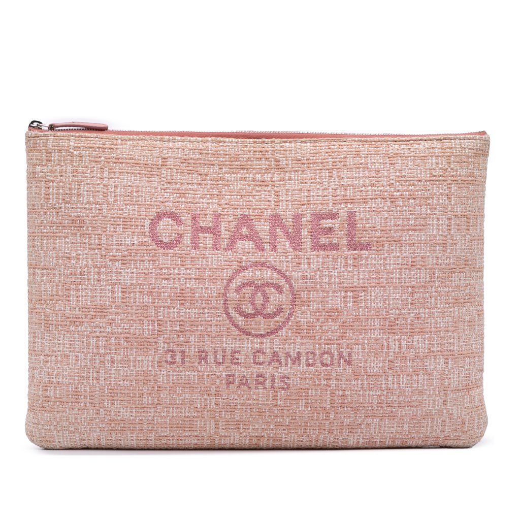 Chanel Large Tweed Deauville O Case Clutch