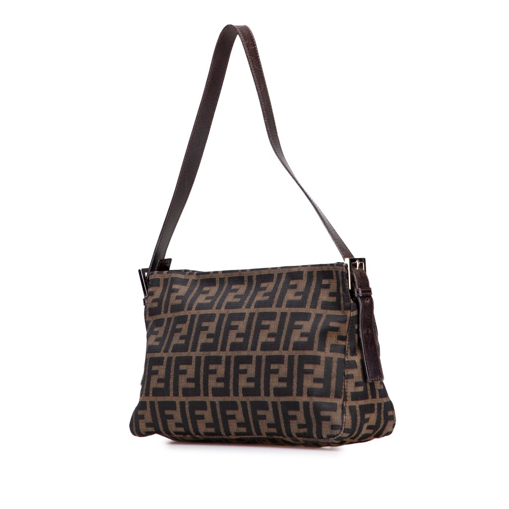 Fendi Zucca Canvas Shoulder Bag - Back view
