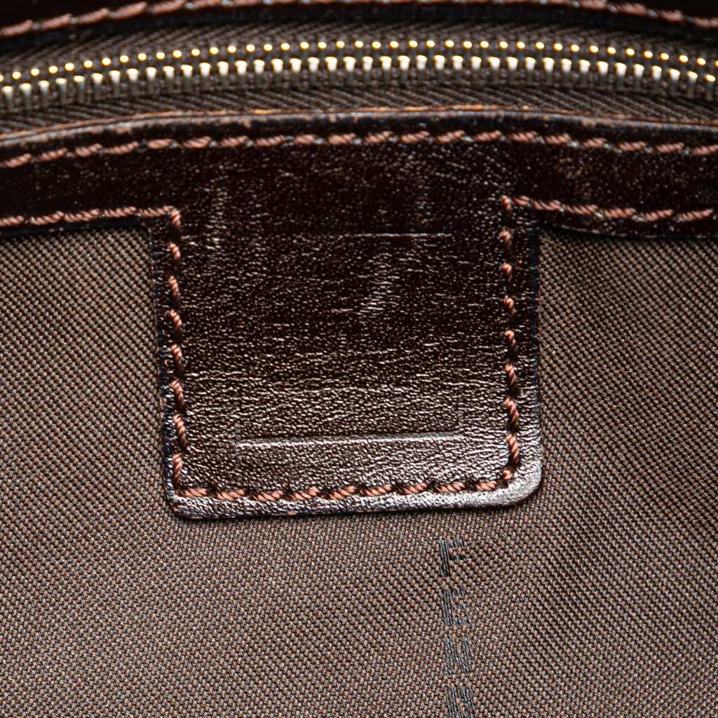 Fendi Zucca Canvas Shoulder Bag - Side view