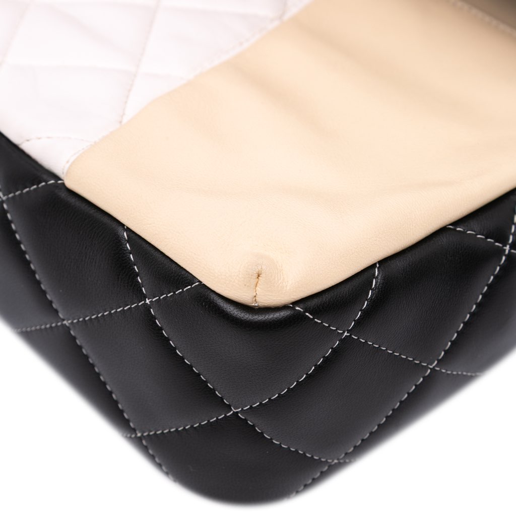 Chanel Jumbo Classic Tricolor Lambskin Colorblock Double Flap - Image 12