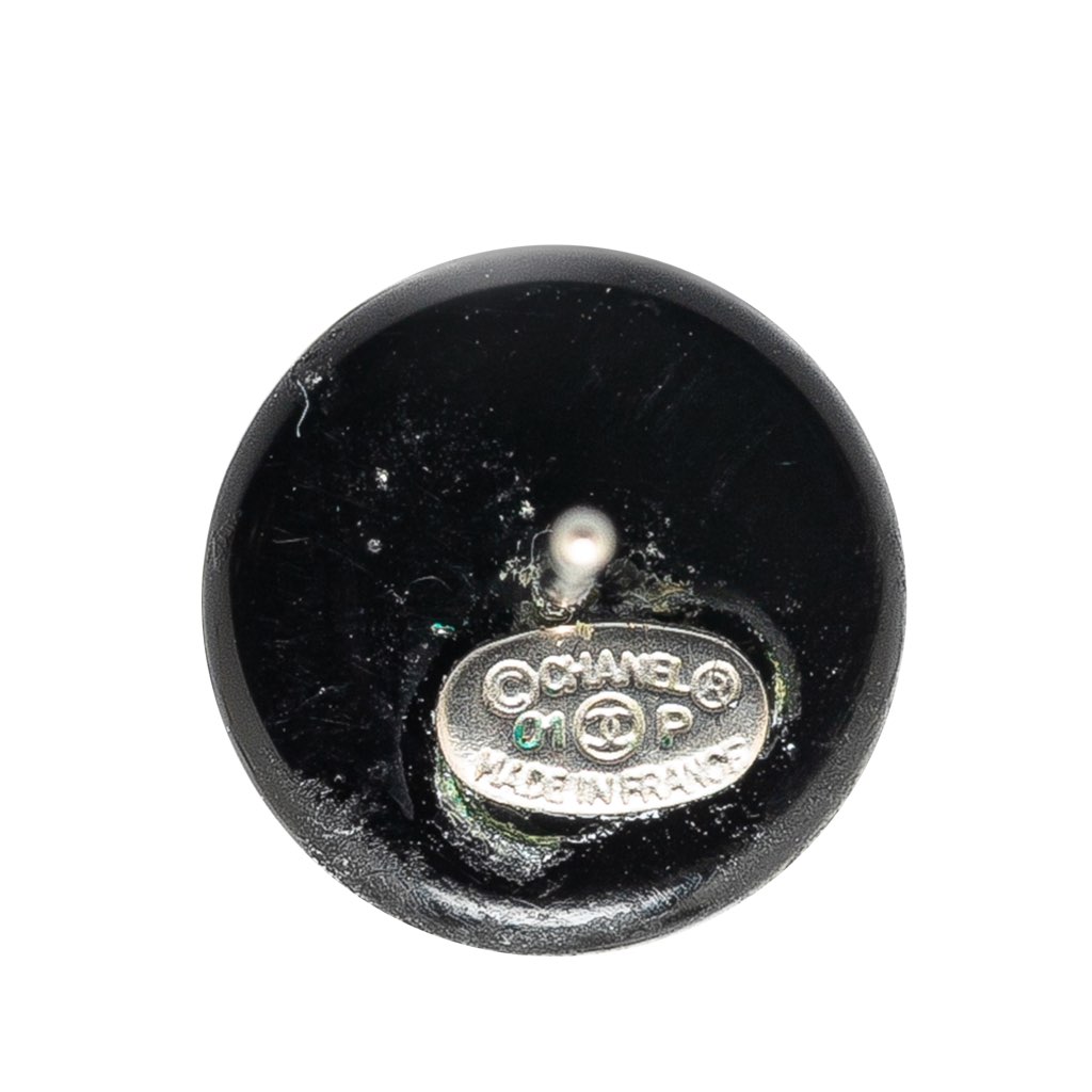 Chanel Resin CC Round Push Back Earrings - 3