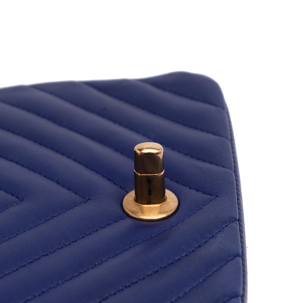 Chanel Mini Square Classic Chevron Lambskin Single Flap - Image 10