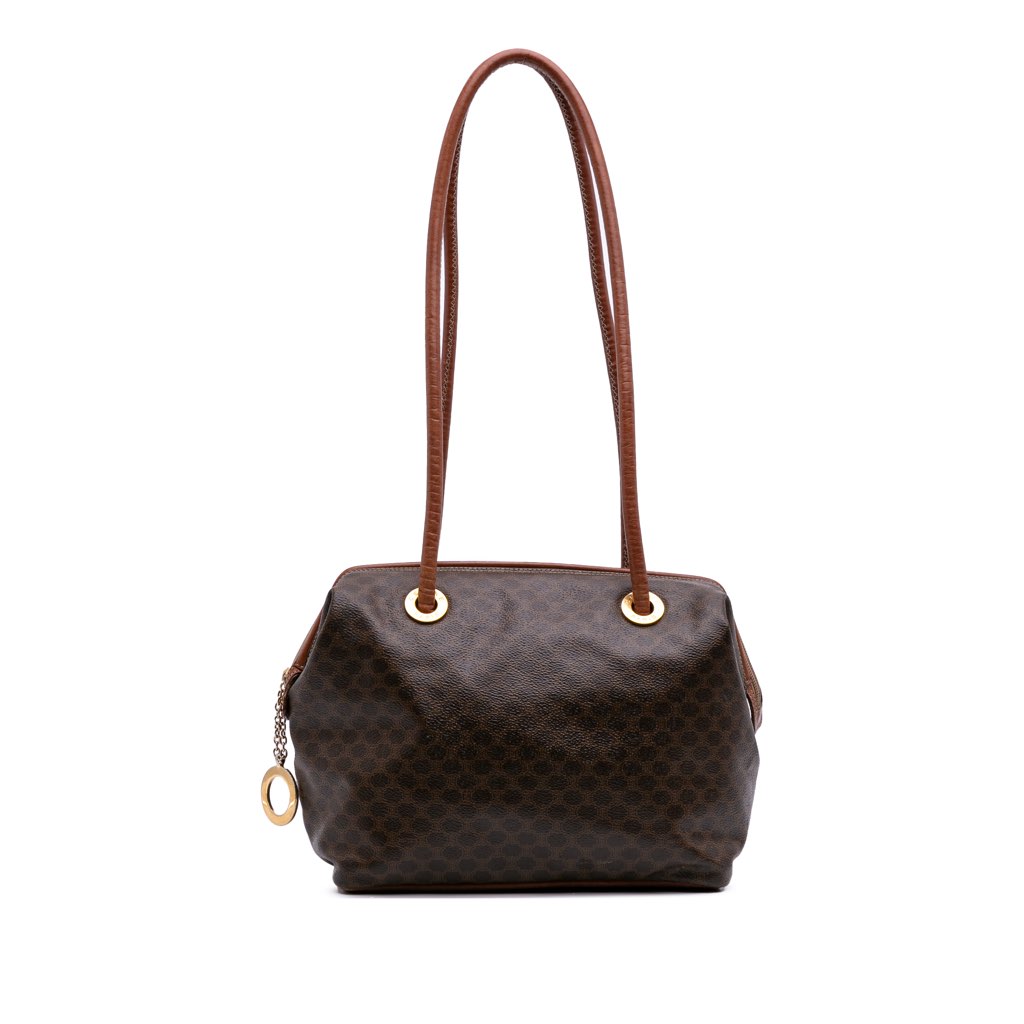 Celine Macadam Coated Canvas Shoulder Bag