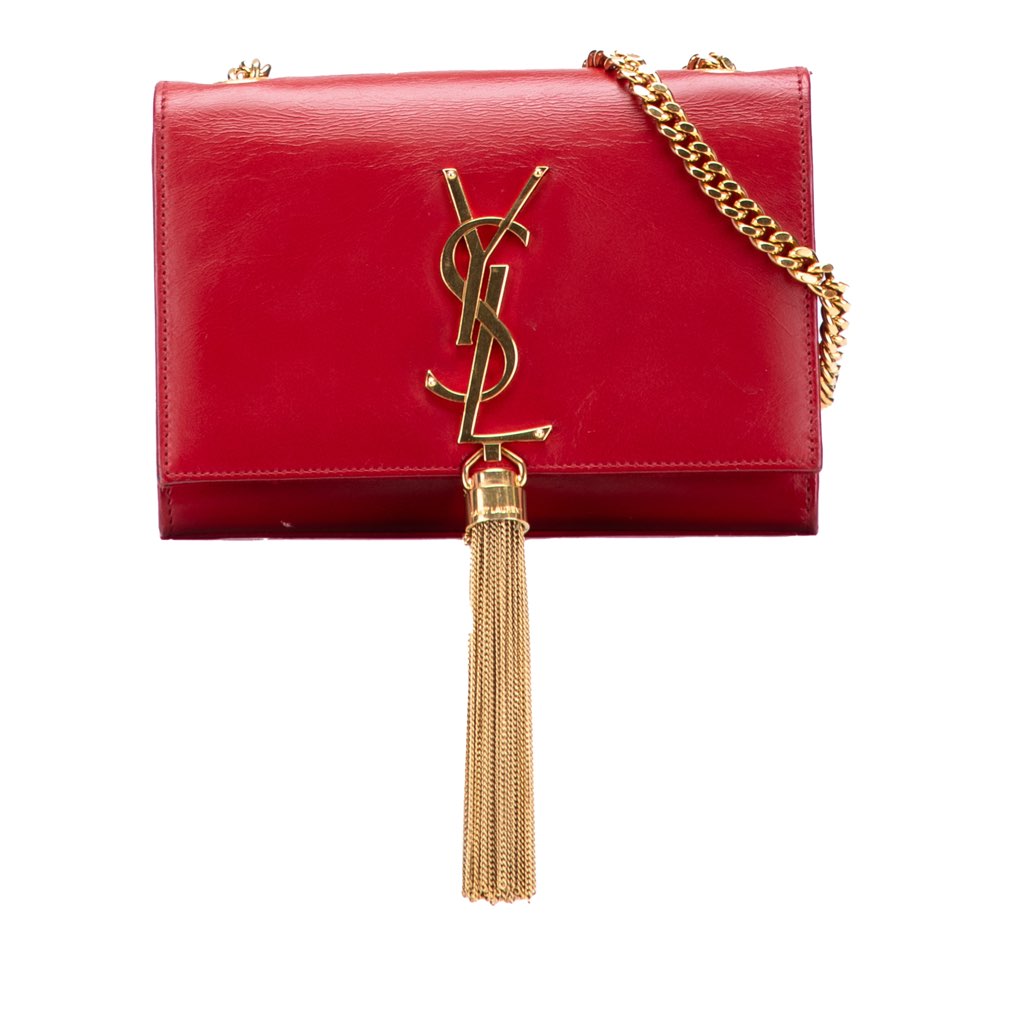 Saint Laurent Small Leather Monogram Kate Tassel Crossbody