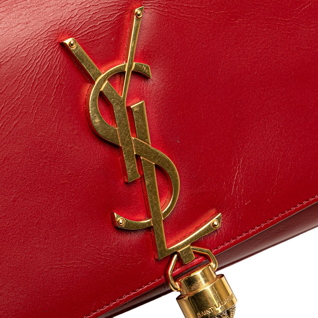 Saint Laurent Small Leather Monogram Kate Tassel Crossbody - Image 13