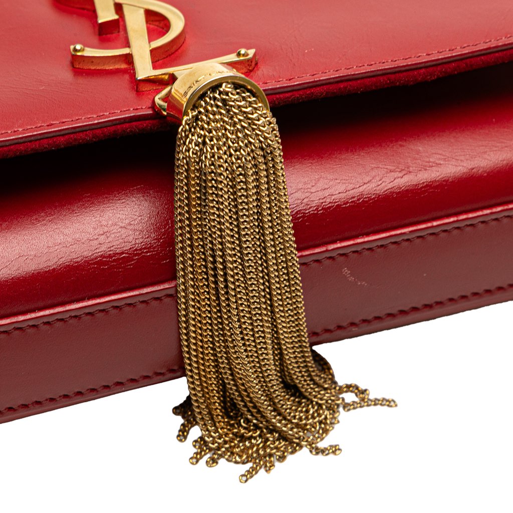 Saint Laurent Small Leather Monogram Kate Tassel Crossbody - Image 11