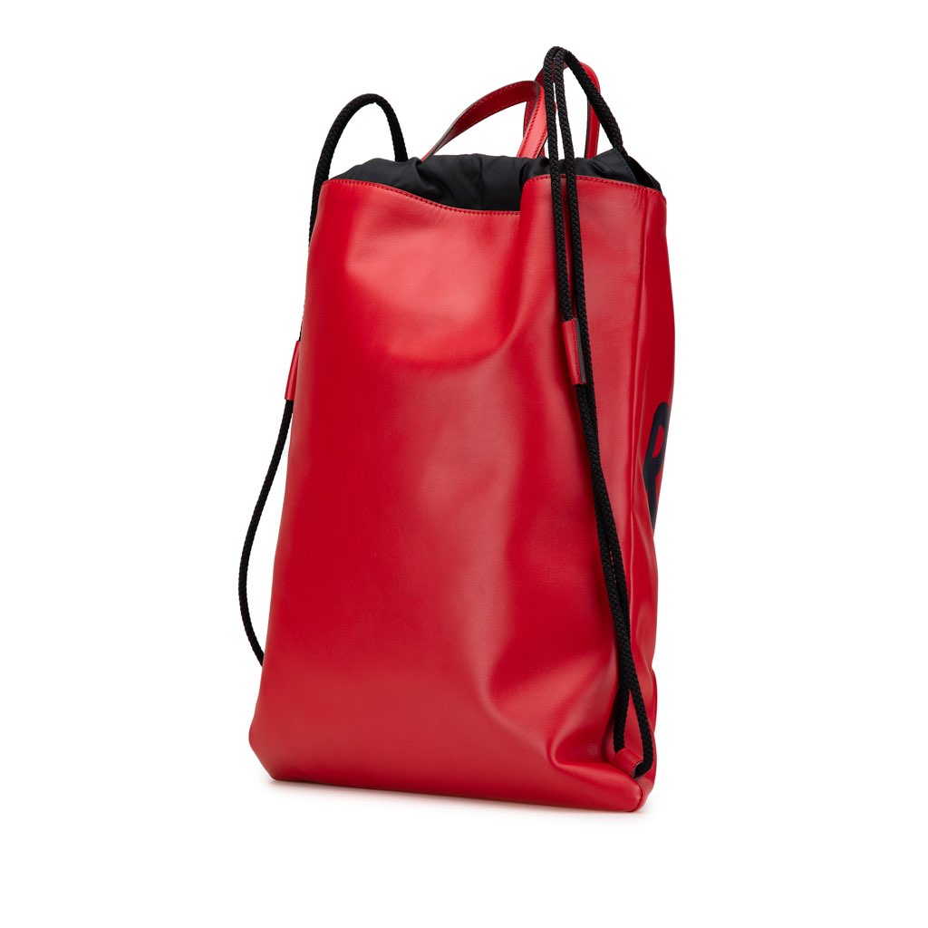 Gucci Leather Gucci Ghost Drawstring Backpack - 2