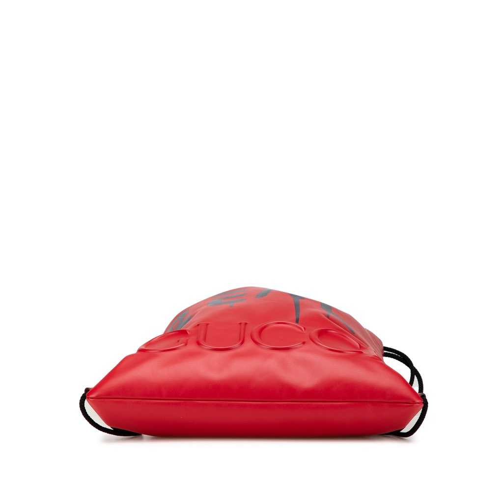 Gucci Leather Gucci Ghost Drawstring Backpack - 3