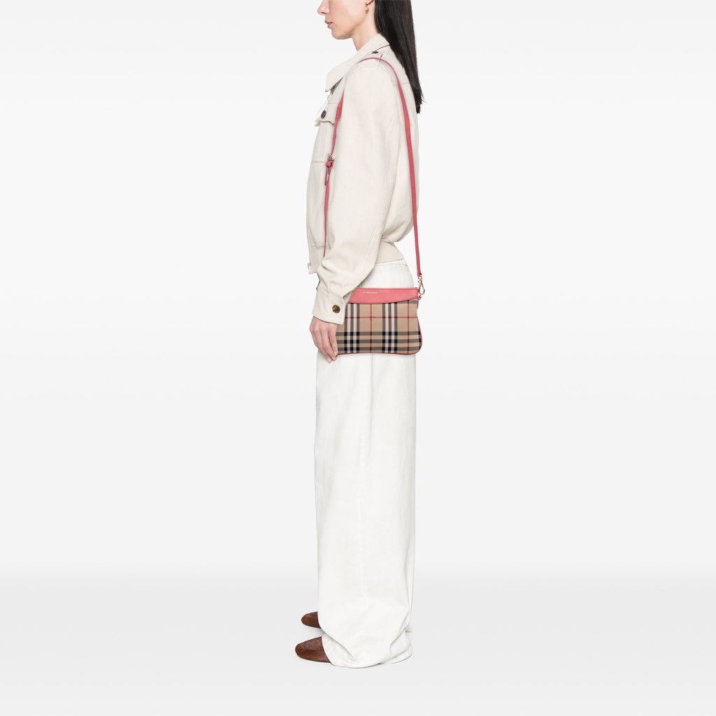 Burberry Haymarket Check Canvas Peyton Crossbody - Image 13