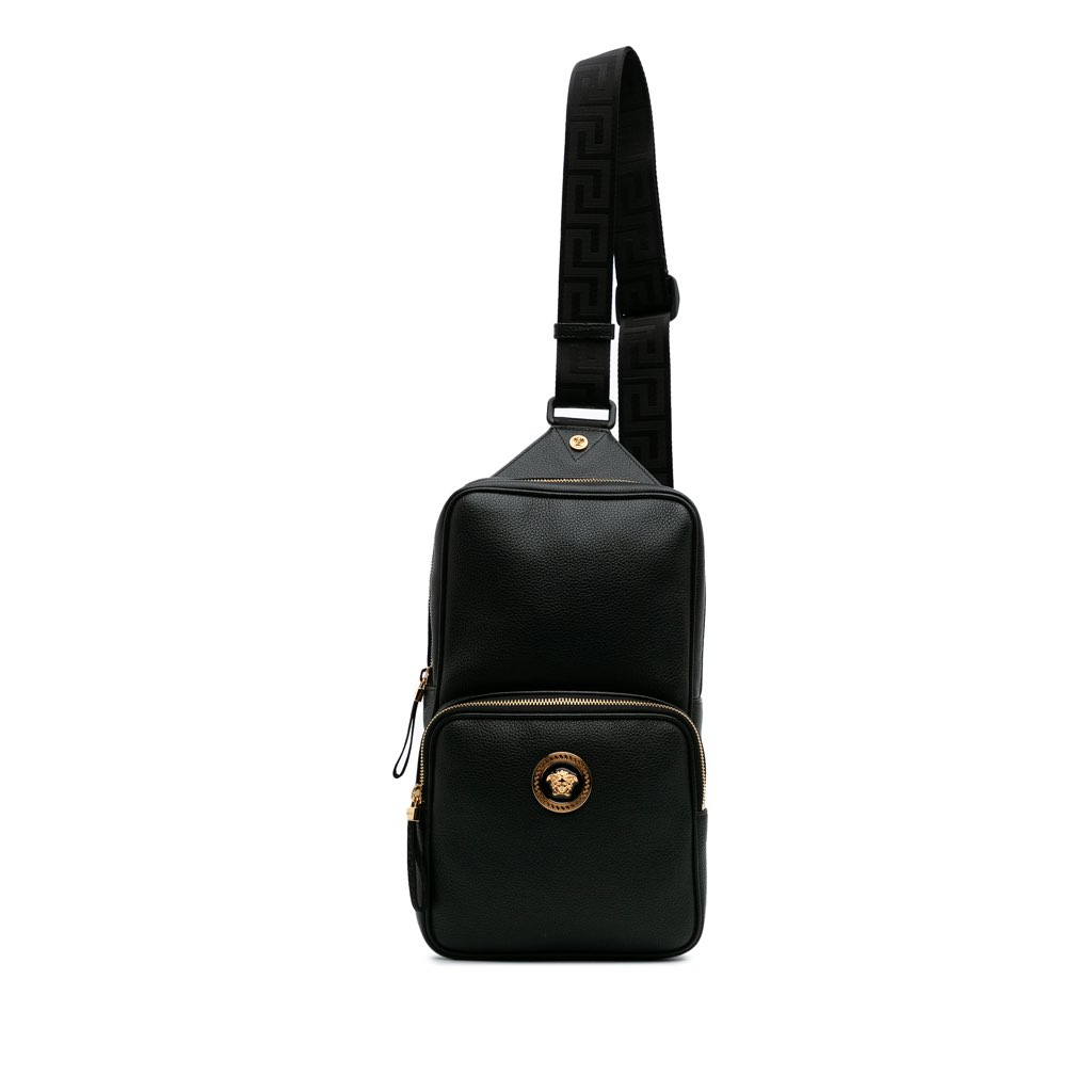 Versace Grained Calfskin Medusa Sling Bag