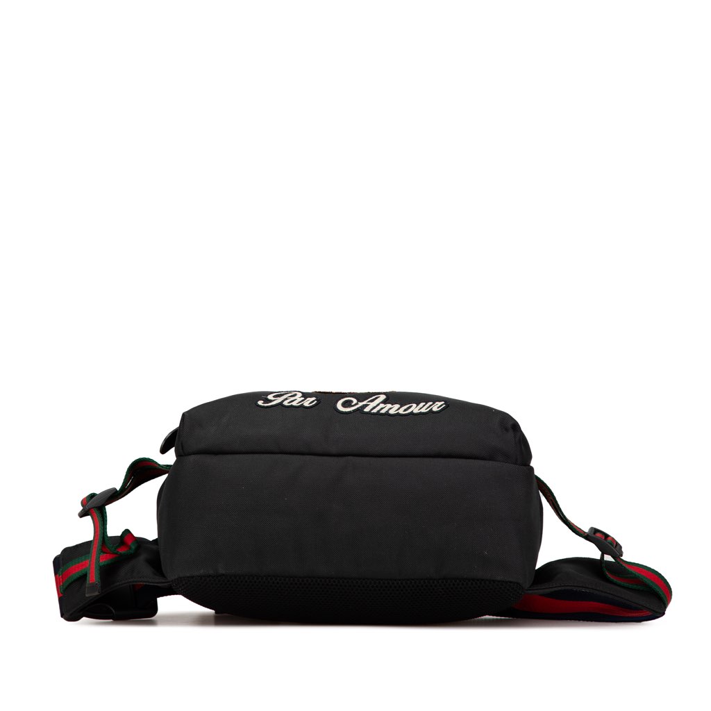 Gucci Techno Canvas Web L Aveugle Par Amour Embroidered Belt Bag - 3