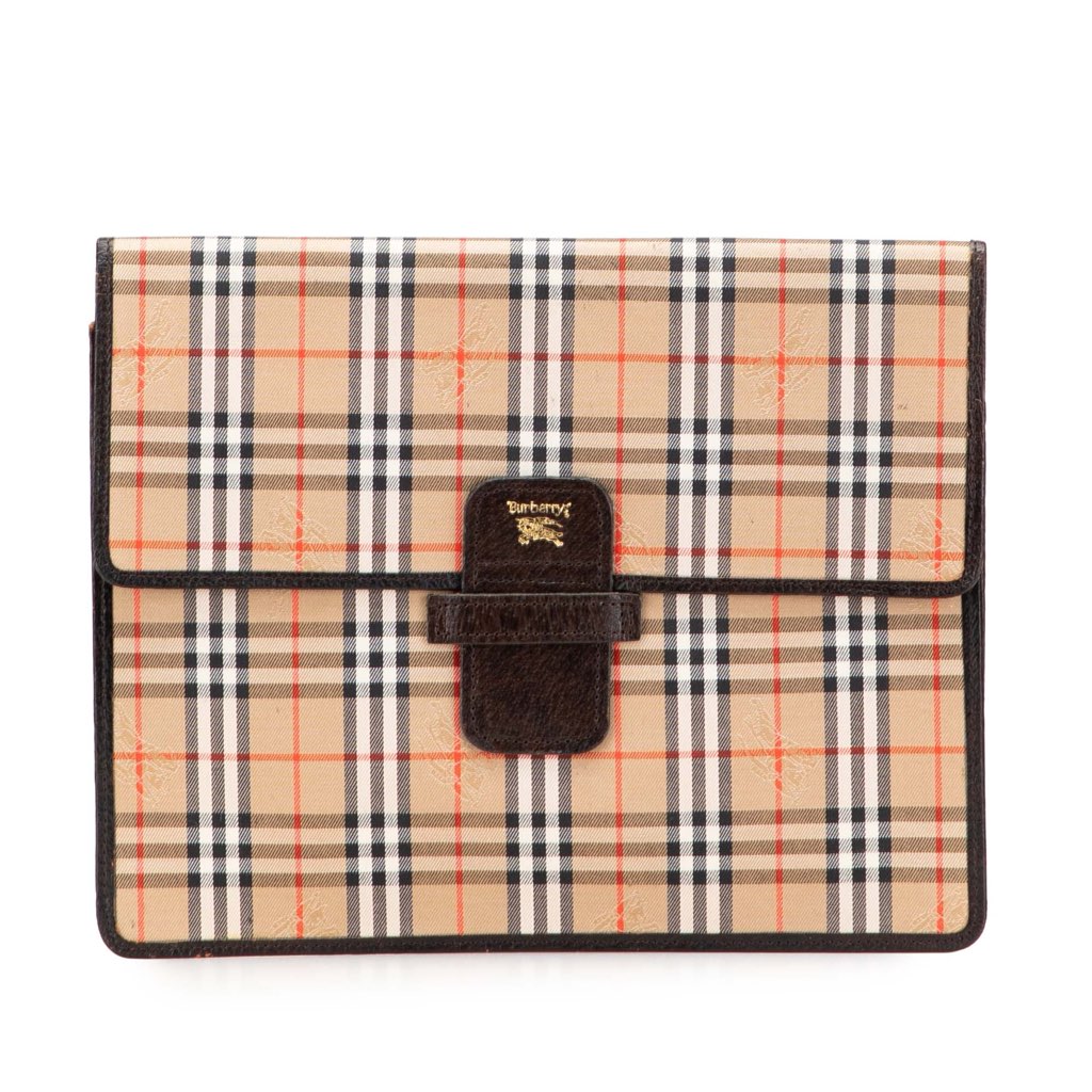 Burberry Haymarket Check Canvas Clutch