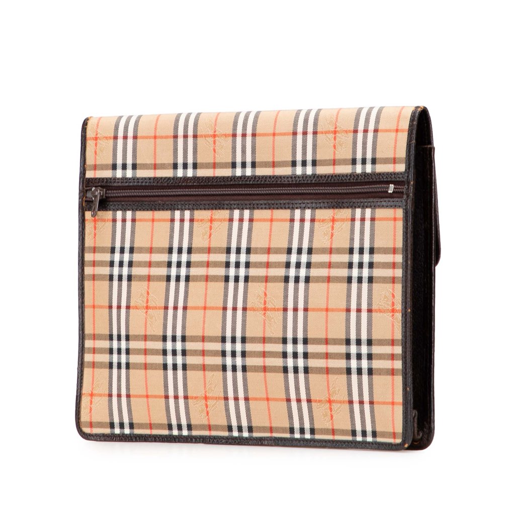 Burberry Haymarket Check Canvas Clutch - Back view