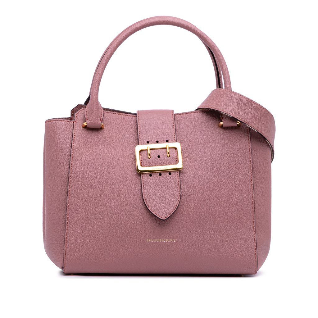 Burberry Small Grained Leather Buckle Tote