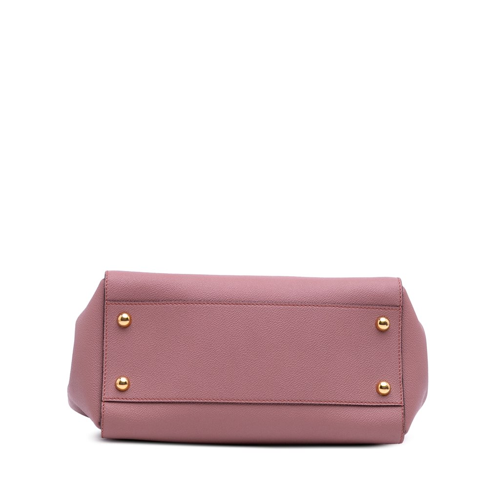 Burberry Small Grained Leather Buckle Tote - Image 6