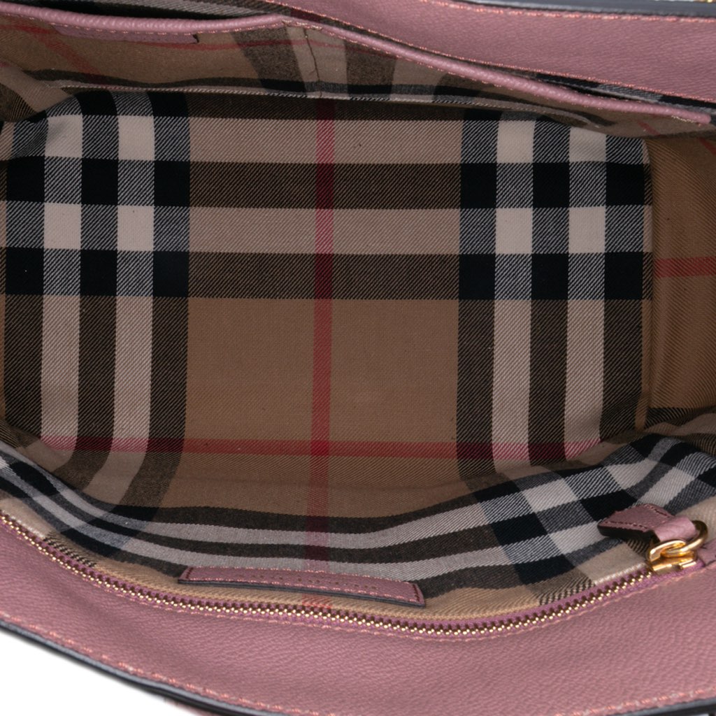 Burberry Small Grained Leather Buckle Tote - 4