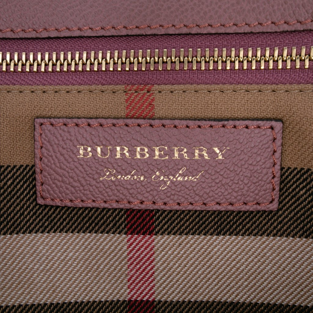 Burberry Small Grained Leather Buckle Tote - Side view