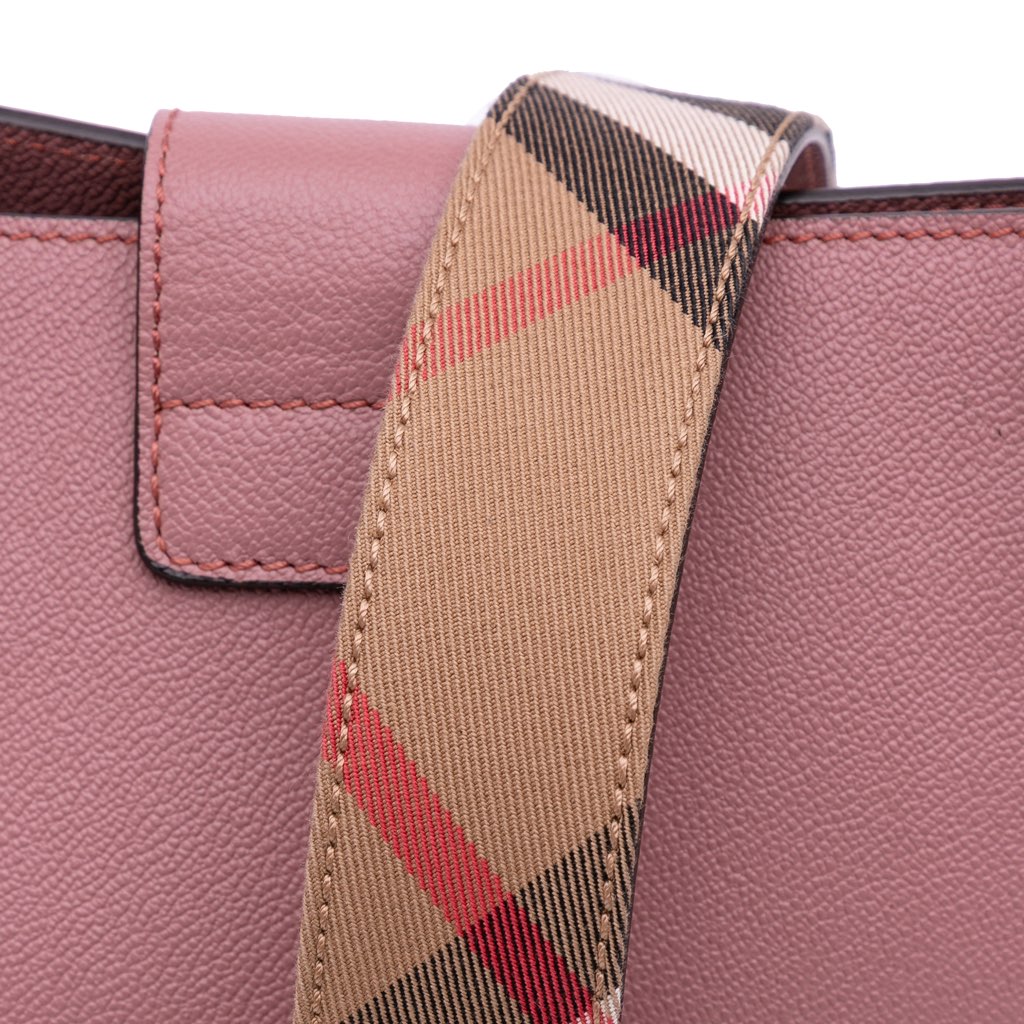 Burberry Small Grained Leather Buckle Tote - Image 12