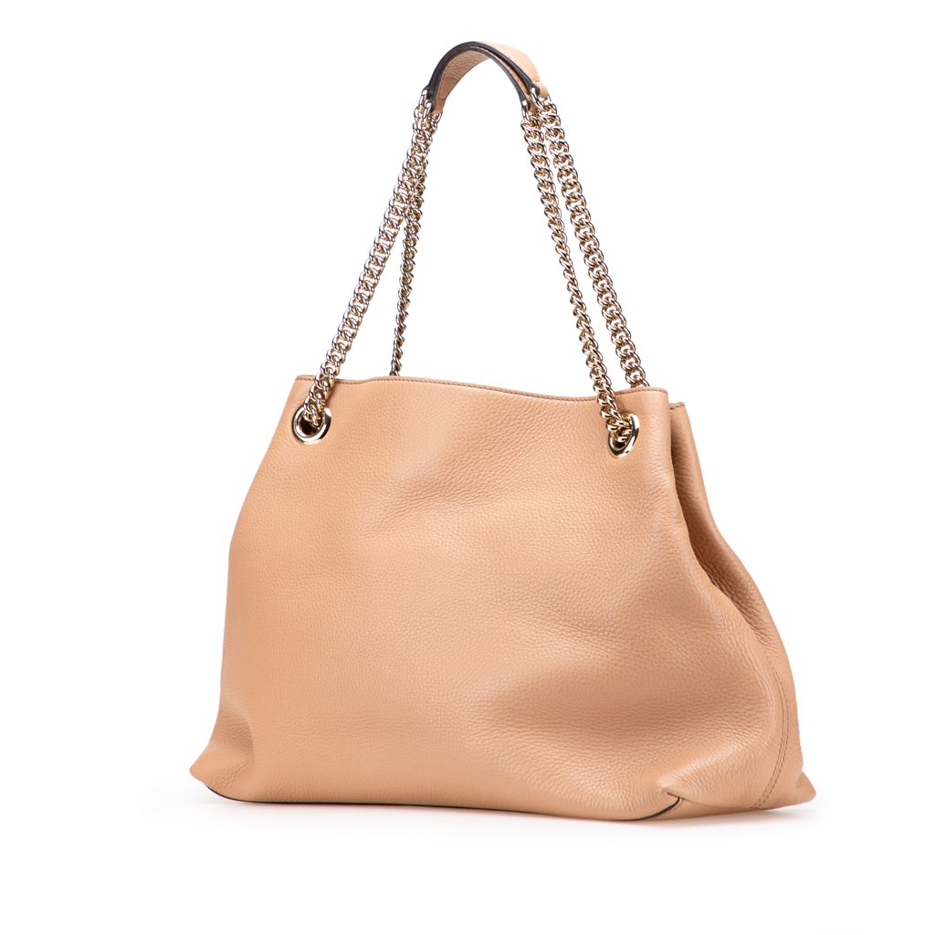 Gucci Medium Leather Soho Chain Tote - Back view