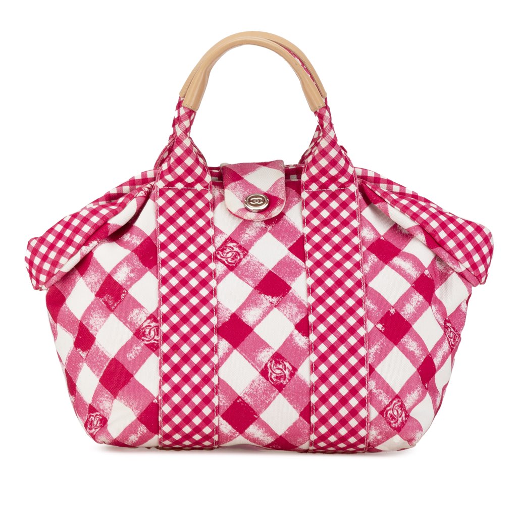 Chanel Small Canvas Printed CC Gingham Handbag