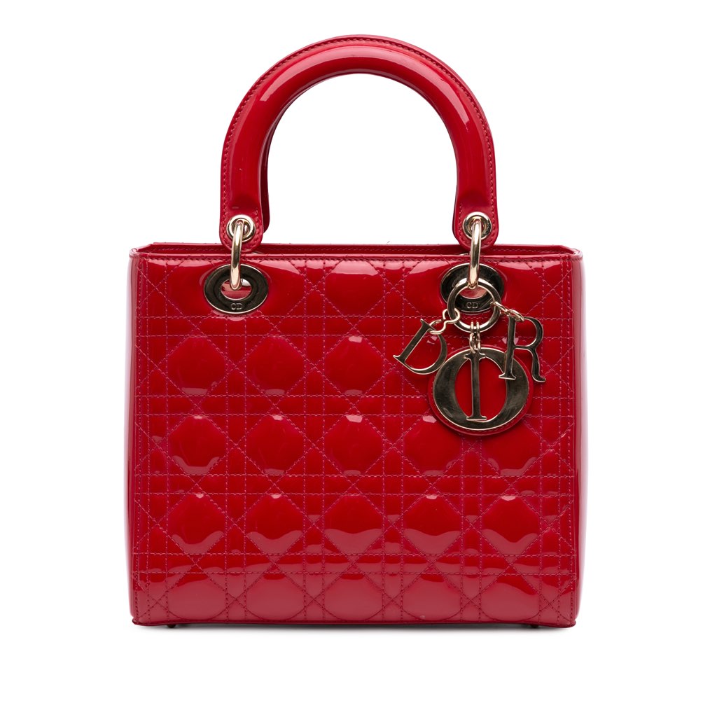 Dior Medium Patent Cannage Lady Dior