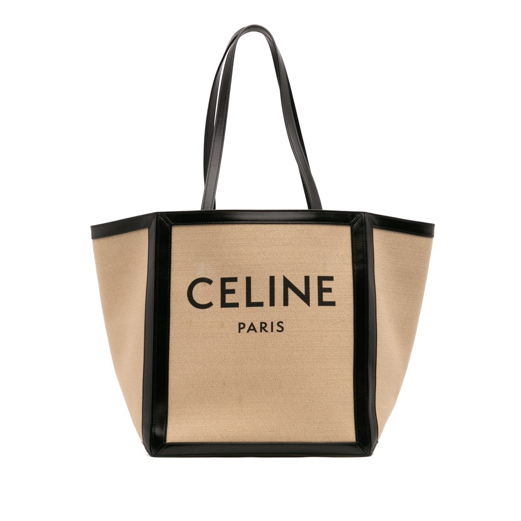 Celine Large Canvas Vertical Square Cabas Tote