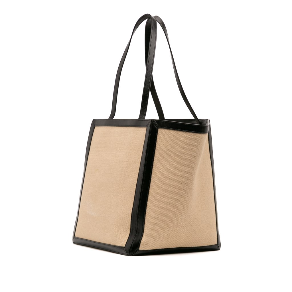 Celine Large Canvas Vertical Square Cabas Tote - Back view
