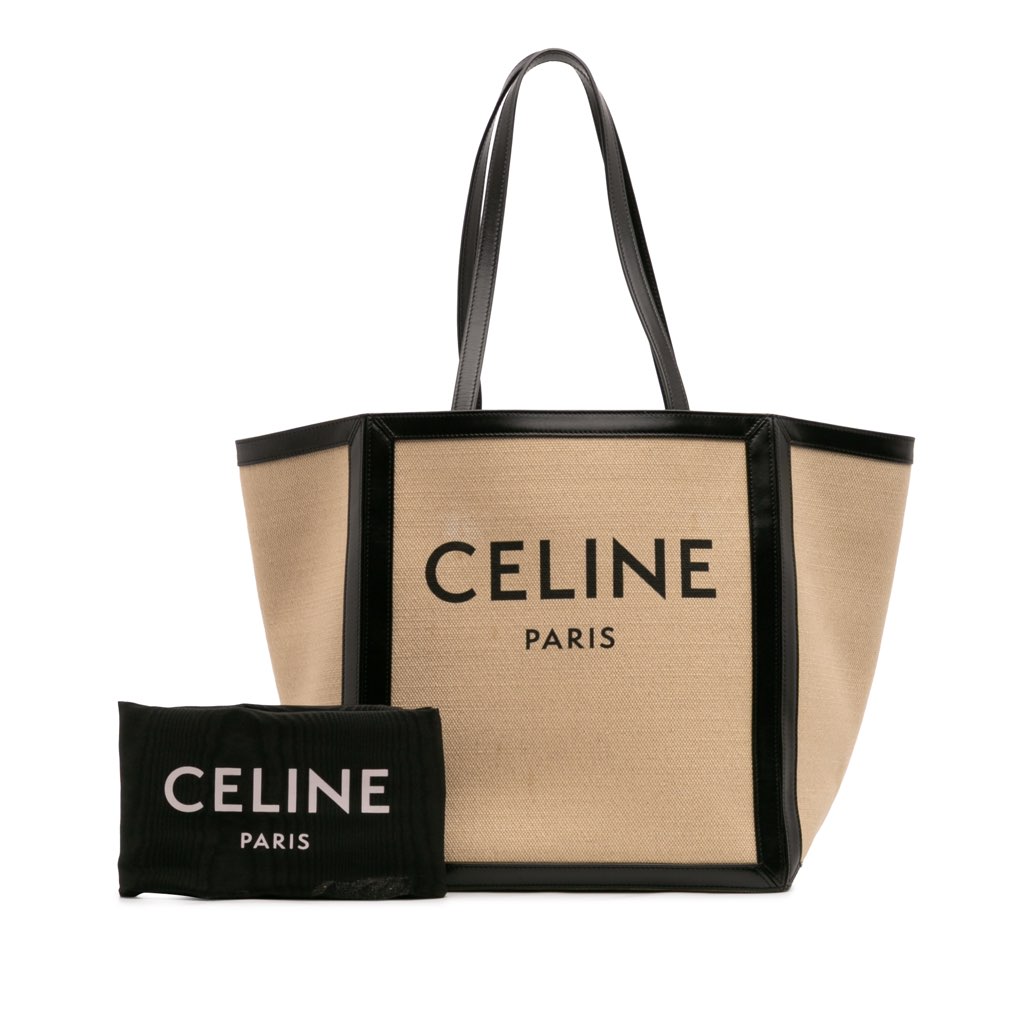 Celine Large Canvas Vertical Square Cabas Tote - Image 13