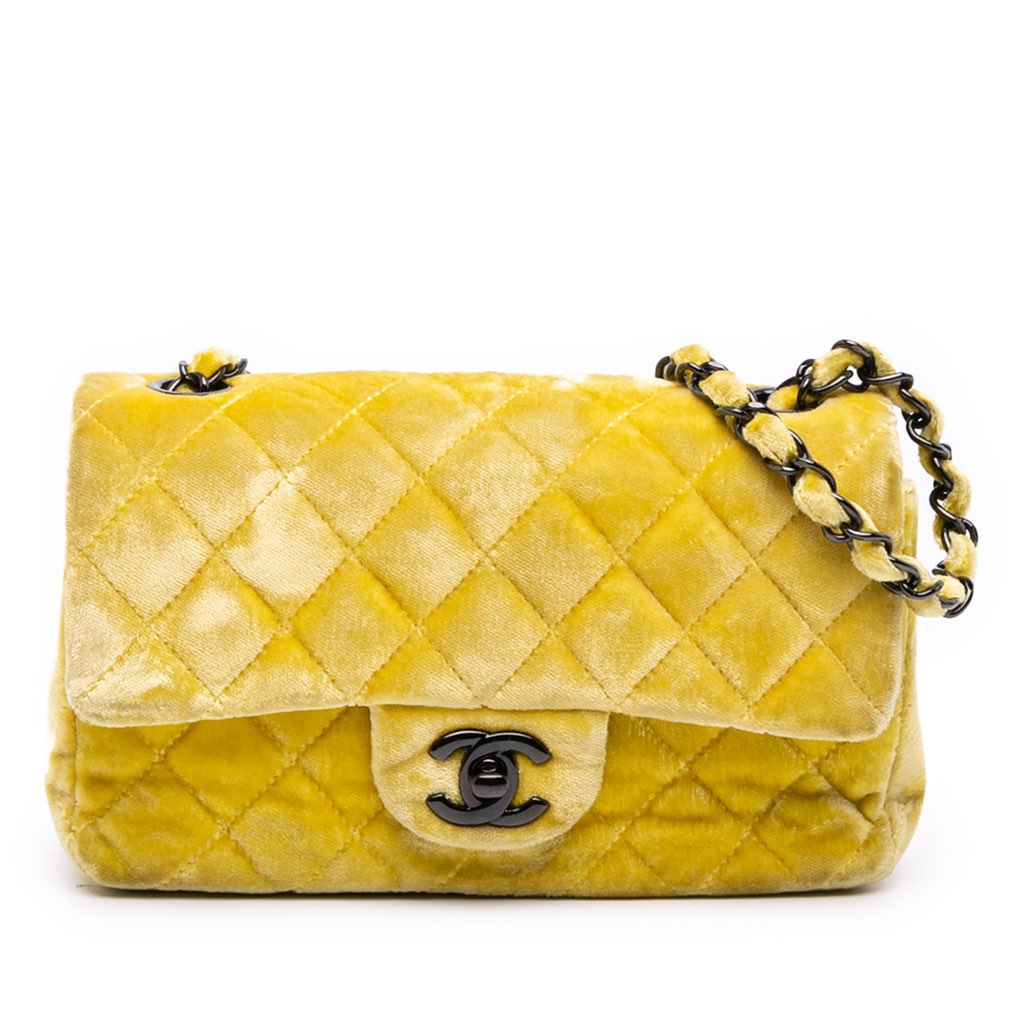 Chanel Mini Rectangular Classic Velvet Single Flap