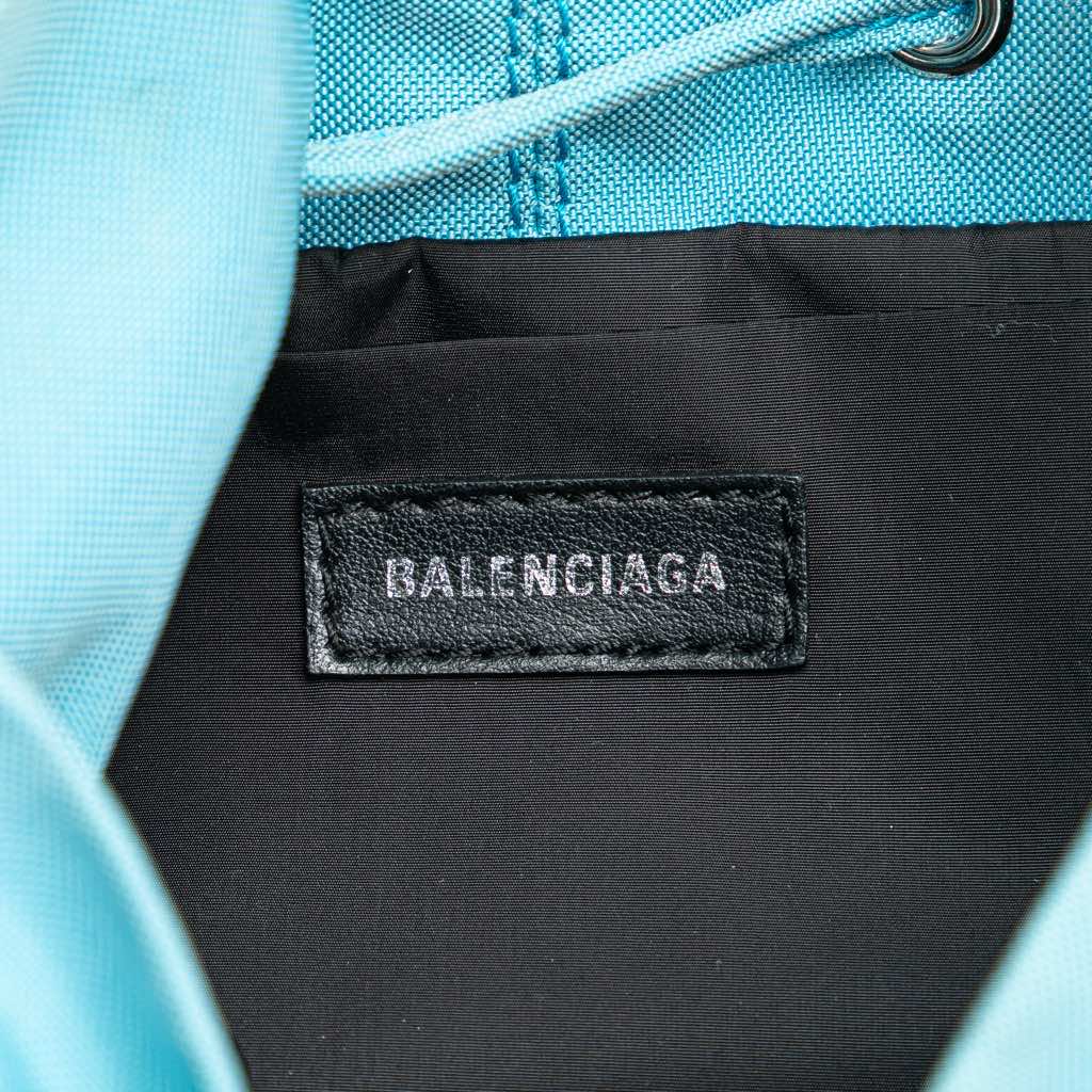 Balenciaga Recycled Sport Nylon Embroidered Logo Wheel Drawstring Bucket Bag - 5